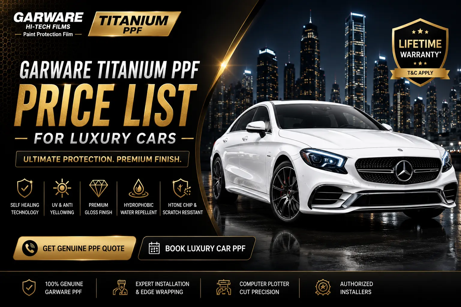 Garware Titanium PPF Price List for Luxury Cars
